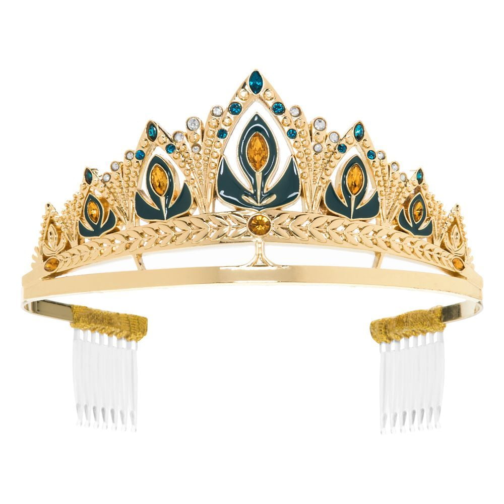 DISNEY STORE Princess Frozen Anna Coronation Light Up Wand & Tiara Crown Costume 