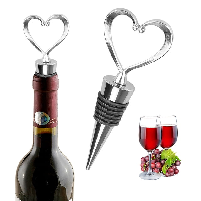 Tapón de vino con forma de corazón de metal de aleación de zinc, creativo, de silicona, dorado, se puede configurar