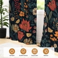 thumbnail image 5 of Tchckioa Blackout Curtains,Retro Floral Printed Thermal Insulated Grommet Window Drapes for Apartment,2 Panels,42x63, 5 of 8