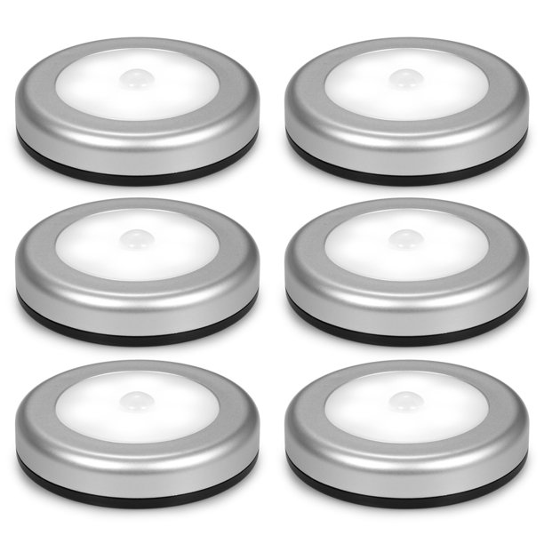 Lámpara de pared Paquete de 6 Lámpara LED nocturna de pared magnética con luz con sensor de movimiento magnético ultrabrillante y almohadilla adhesiva de doble cara para vestidores Armario para clóset Abanopi Lámpara de pared