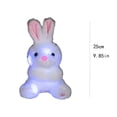 thumbnail image 3 of Colorful Glowing Rabbit Plush Toy LED Light Up Sitting Bunny Stuffed Animal Soft Doll for Boys and Girlss Birthday Gift Style #F011 Multicolor, 3 of 7