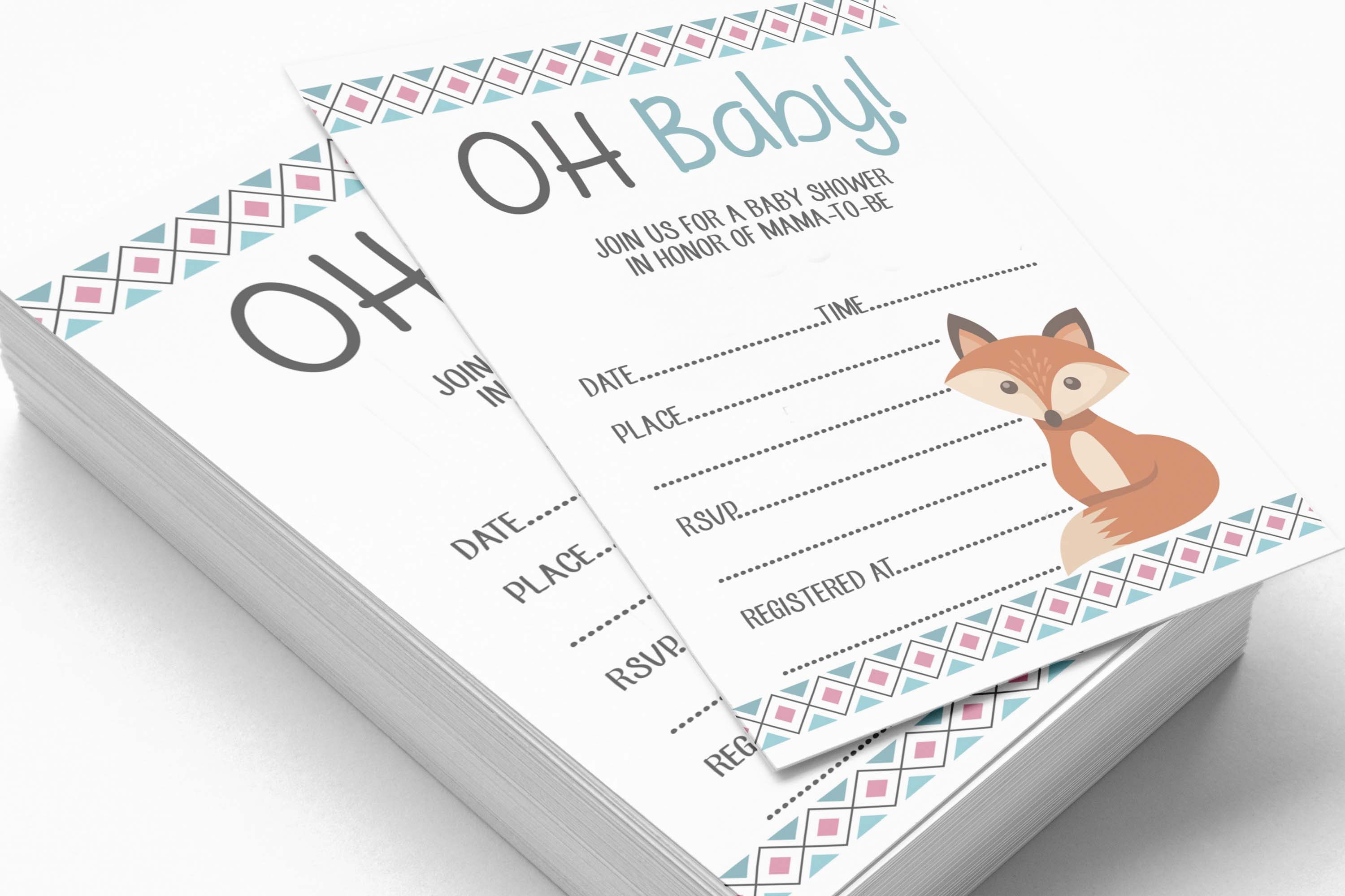 Inkdotpot 30 Jungle Animals Baby Shower Invitation Cards Fill In Blank Invites
