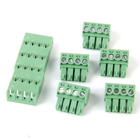 

5 pieces 4-pin connector with screw terminals PCB mounting DT