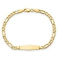 thumbnail image 2 of Auriga Fine Jewelry 14K Yellow Gold Semi-Solid Figaro Link Id Bracelet 7 inch for Women, 2 of 6