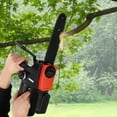 thumbnail image 3 of 21V Cordless Chain Saw 10 in Handheld Electric Mini Chainsaw 1 Battery Safety Lock for Gardens, Parks, 3 of 20