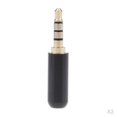 thumbnail image 1 of 2 Piezas 3,5 Mm 4 Polos Conector para Auriculares Soldadura de Metal - Negro, 1 of 9