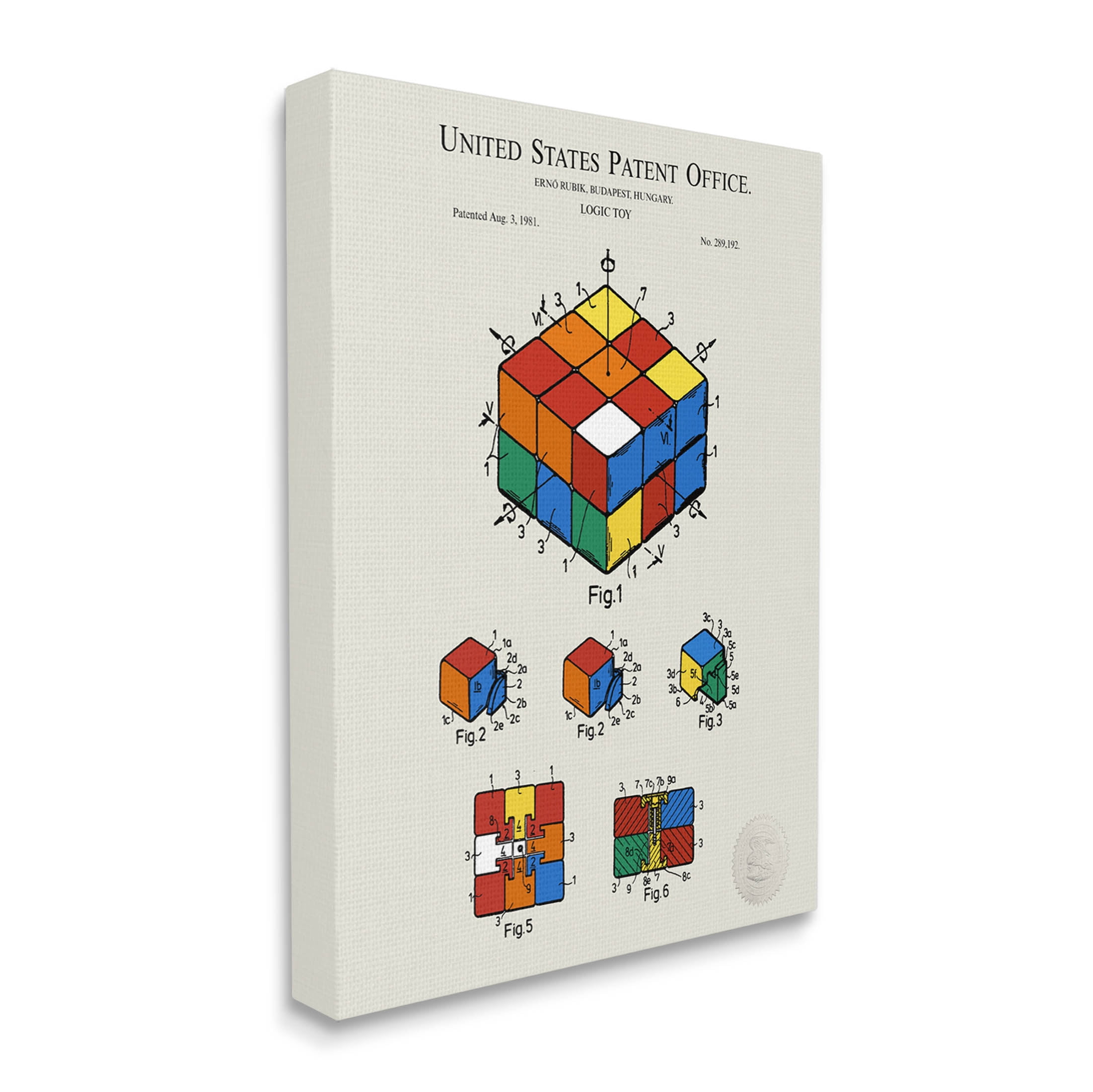 Stupell Industries Vintage Logic Toy Diagram Graphic Art Gallery Wrapped Canvas Print Wall Art, Design by Karl Hronek