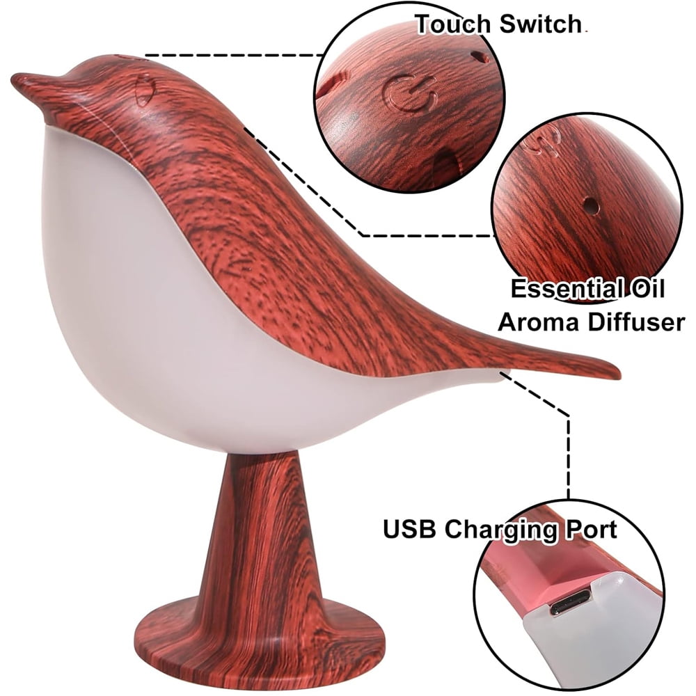 3 Colors Magpie Bird Night Lights Touch-Control LED Lamp USB Rechargeable Table Lamps Versatile for All Rooms Decoration
