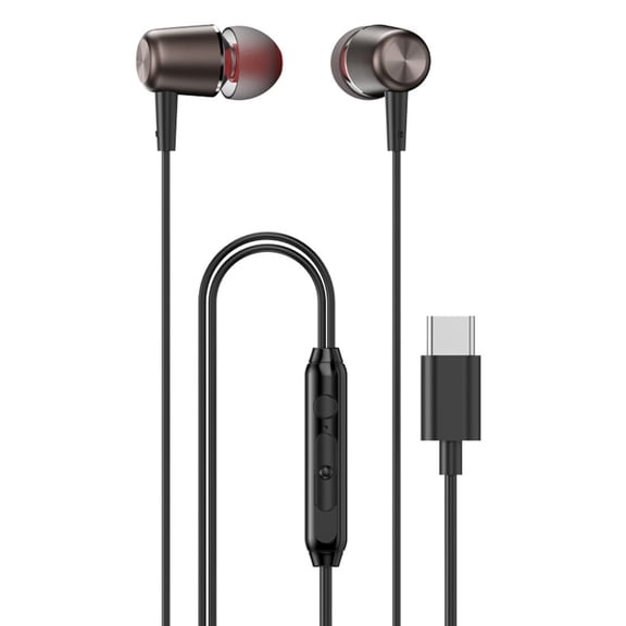 Universal USB C Headphones Type C Magnetic Wire Earbud for phones &Tablets USB C Devices Built-in Mic &Volume Control