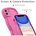 thumbnail image 4 of for iPhone 12 Case 6.1 Inch Curly Wave Frame Phone Case Cute Design Color Aesthetic Phone Case Soft TPU Shockproof Protective Bumper Case Cover for Girls, Peachy, 4 of 14