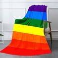 thumbnail image 2 of Amarainy Rainbow Fleece Throw Blanket For Winter Gift Home Sofa Bed Decoration 50x60 inch, 2 of 5