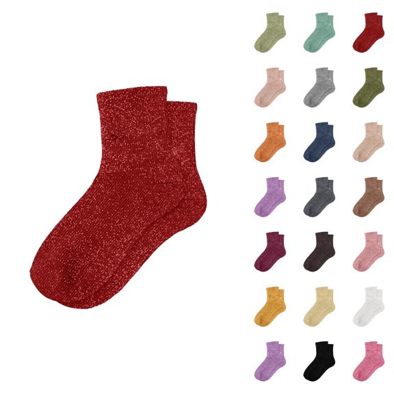 Women's Novelty Glitter Slouch Socks 2026 Comfortable Casual Fashion Cute Stretch Mid Calf Socks
