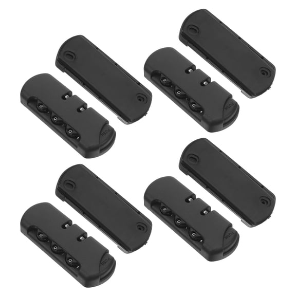 LOLIPPYY 4Pcs Black Antitheft Lock for Backpack with Resettable Combination for Travel and Gym Bags