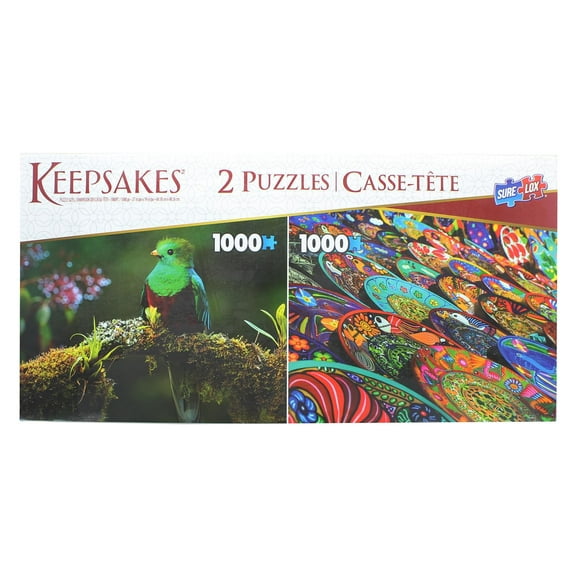 Set of 2 Keepsakes 1000 Piece Jigsaw Puzzles | Colorful Birds