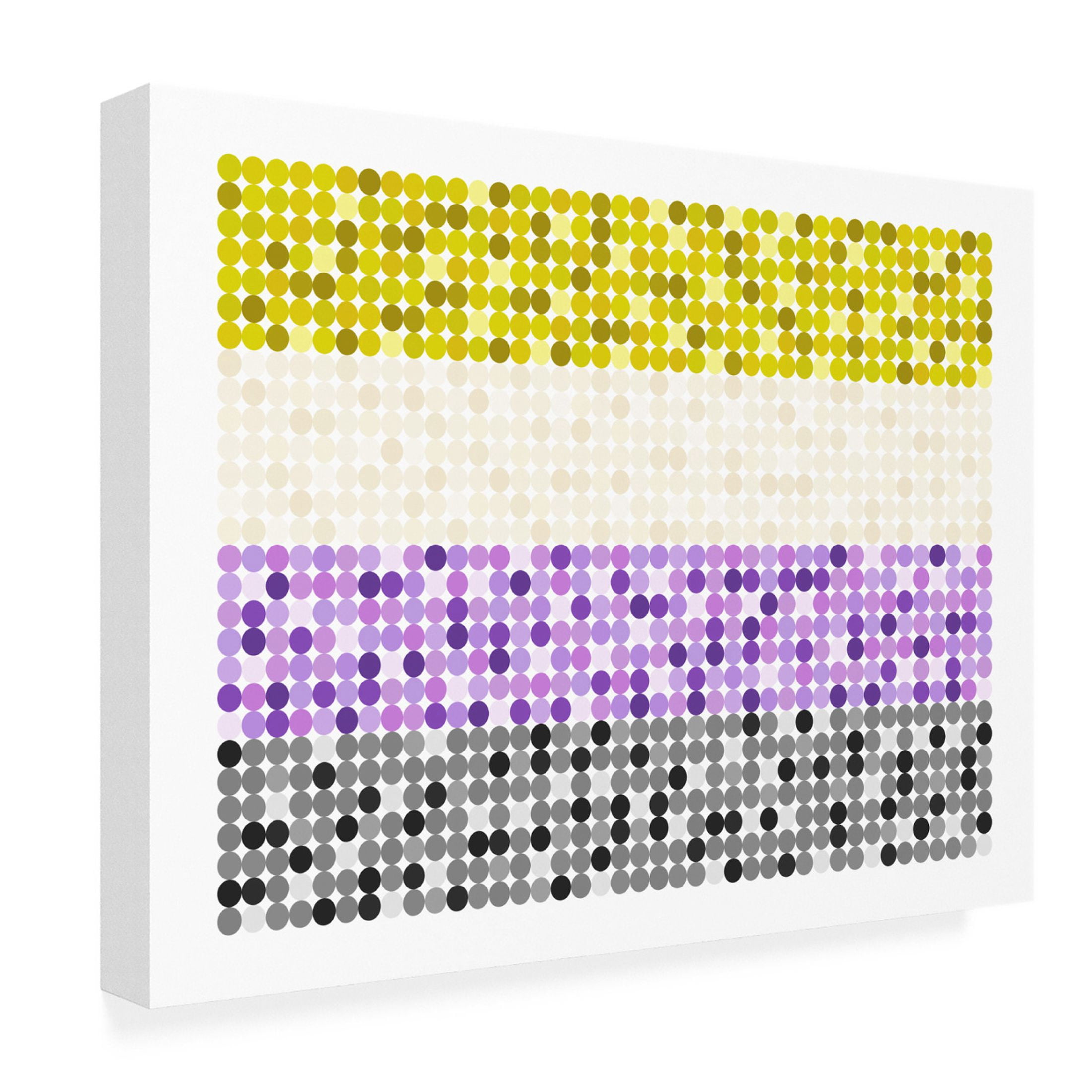 Canvas Wall Art - Tom Quartermaine 'Abstract Circle Non Binary Pride Flag' Wall Art for Living Room, Bedroom, or Office Décor by Trademark Fine Art - 19 x 14 Inches