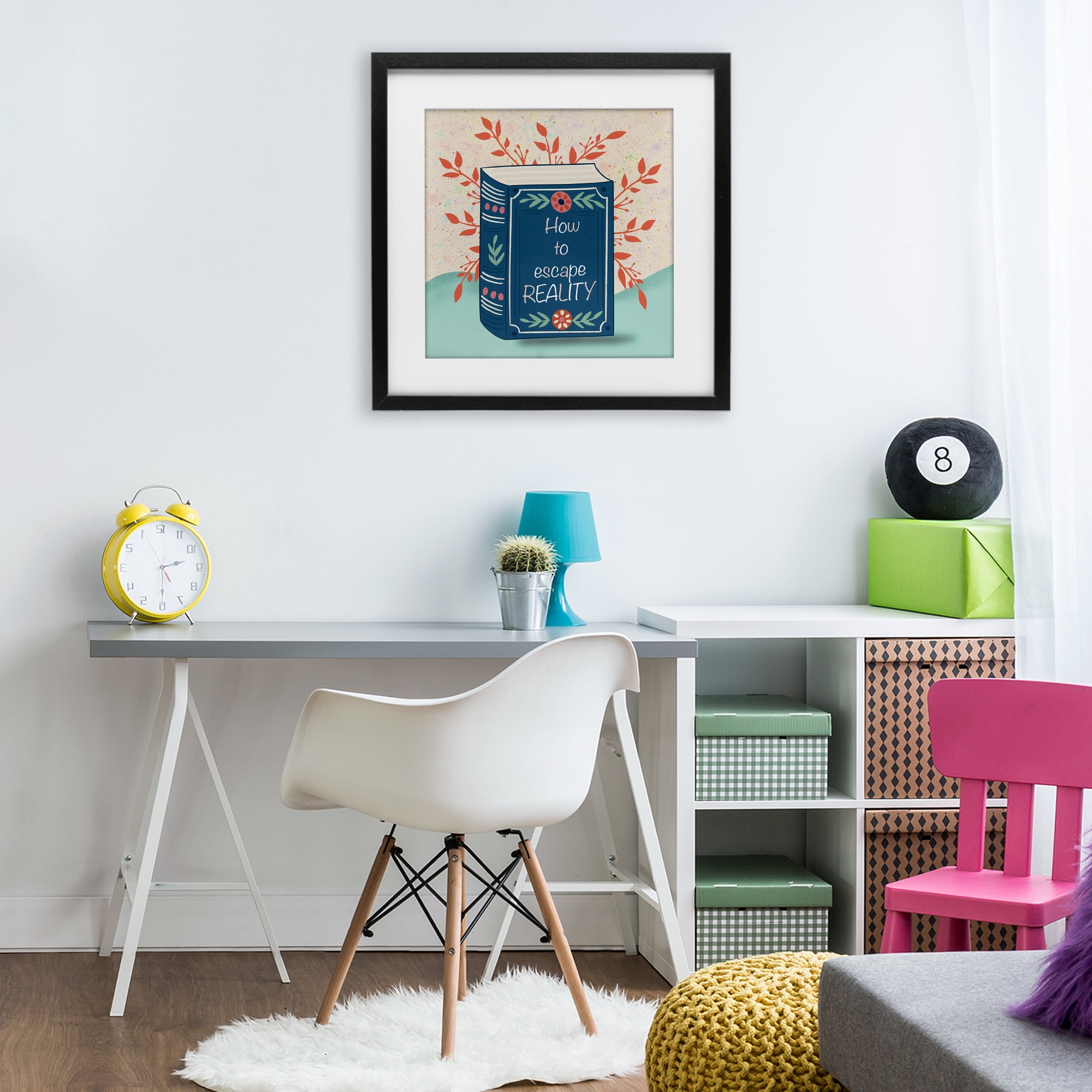 Stupell Industries How To Escape Reality Black Framed Print Under Glass, design by Julia Frost