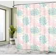 thumbnail image 5 of Ambesonne Blush Pink Shower Curtain, Bicolour Monstera Leaves, 69"Wx84"L, White and Multicolor, 5 of 5