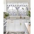 thumbnail image 4 of Purple Blue Flowers Swag Curtains for Living Room/Bedroom Windows, Country Botanical Floral Butterfly Kitchen Curtains and Valances Set 36 Inch Length, Light Filtering Swags Valance Curtain Panels, 4 of 5