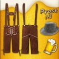 thumbnail image 2 of German Oktoberfest for Men Lederhosen Overalls Jumpsuit with Classic Bavarian Hat Complete Two Piece Set Outfit, 2 of 6