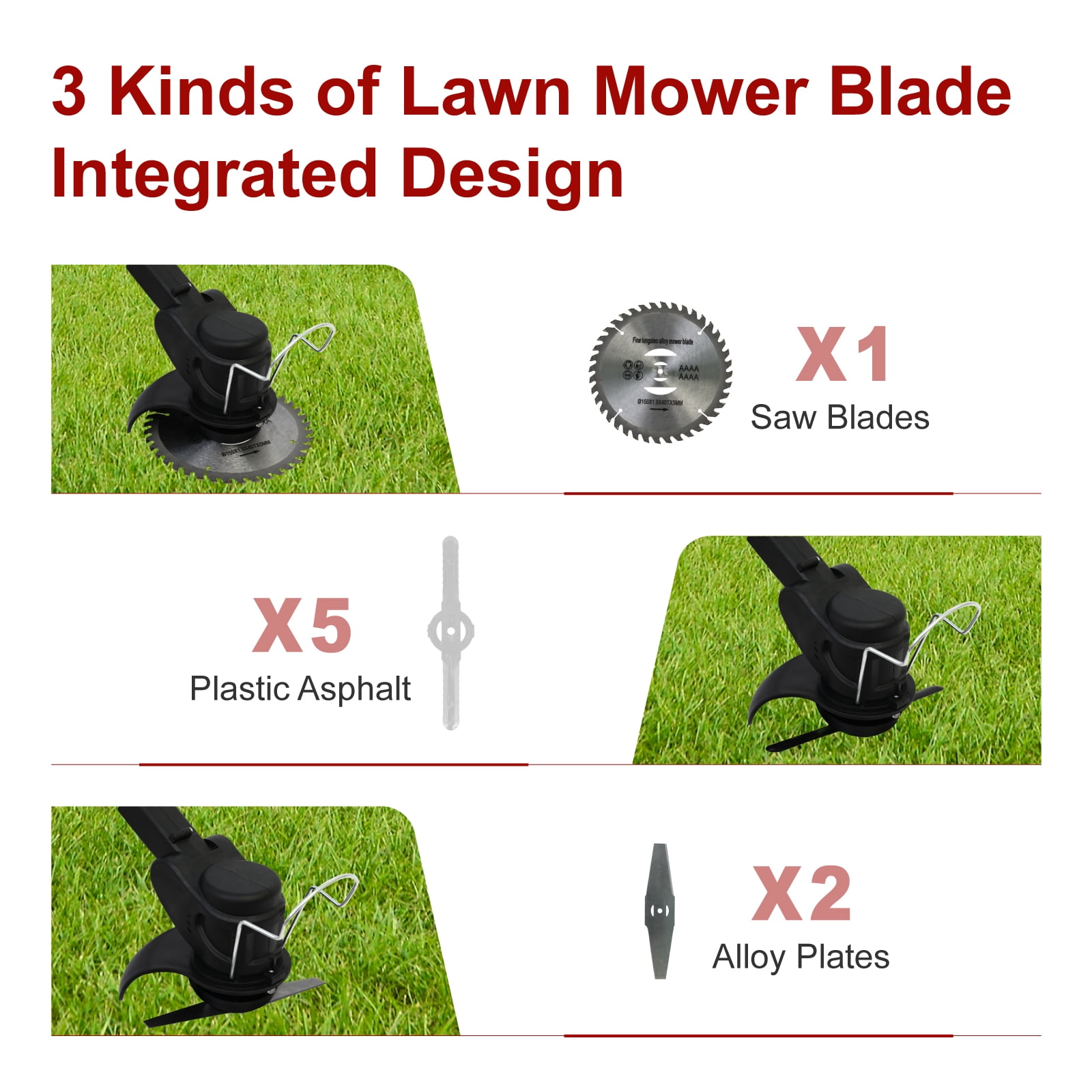 Baokaler Foldable Grass Trimmer,24V Weed Eater,String Trimmer Cordless, Electric Weed Trimming Tool for Lawn Care and Garden Yard Work