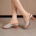 thumbnail image 6 of NOKIO Women's Beach Slope Heel Slippers Hollow Casual Slippers Slope Bottom Shoes Retro Sandals Women's Open Toe Heels Sandals Low Block Heeled Sandal Slip on Mules Comfortable Casual Dress Shoes, 6 of 7