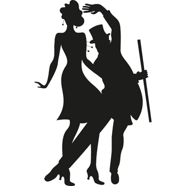 SP13360 Charleston Vintage Roaring 20s 1920s Party Dancers Silhouette Cardboard Cutout Standee Standup