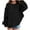 Black, variant on Maean Kids Girls Oversized Sweatshirt Crew Neck Plain Baggy Pullover Cotton Tops for Girl 2-12 Years