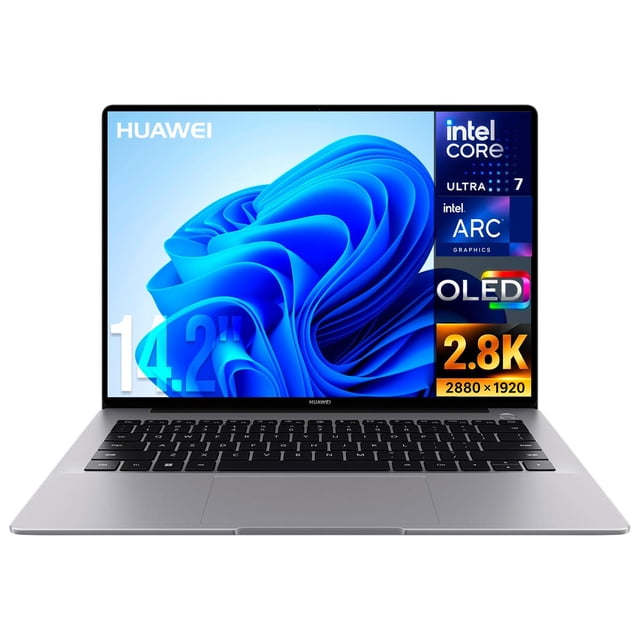 Laptop AI PC Ultrabook HUAWEI MateBook 14 Intel Core Ultra 7 155H 16GB LPDDR5X 1TB SSD Pantalla Touch 14.2" OLED 2.8K Teclado Español W11H-E NPU Capacidad de IA Portabilidad y Autonomía