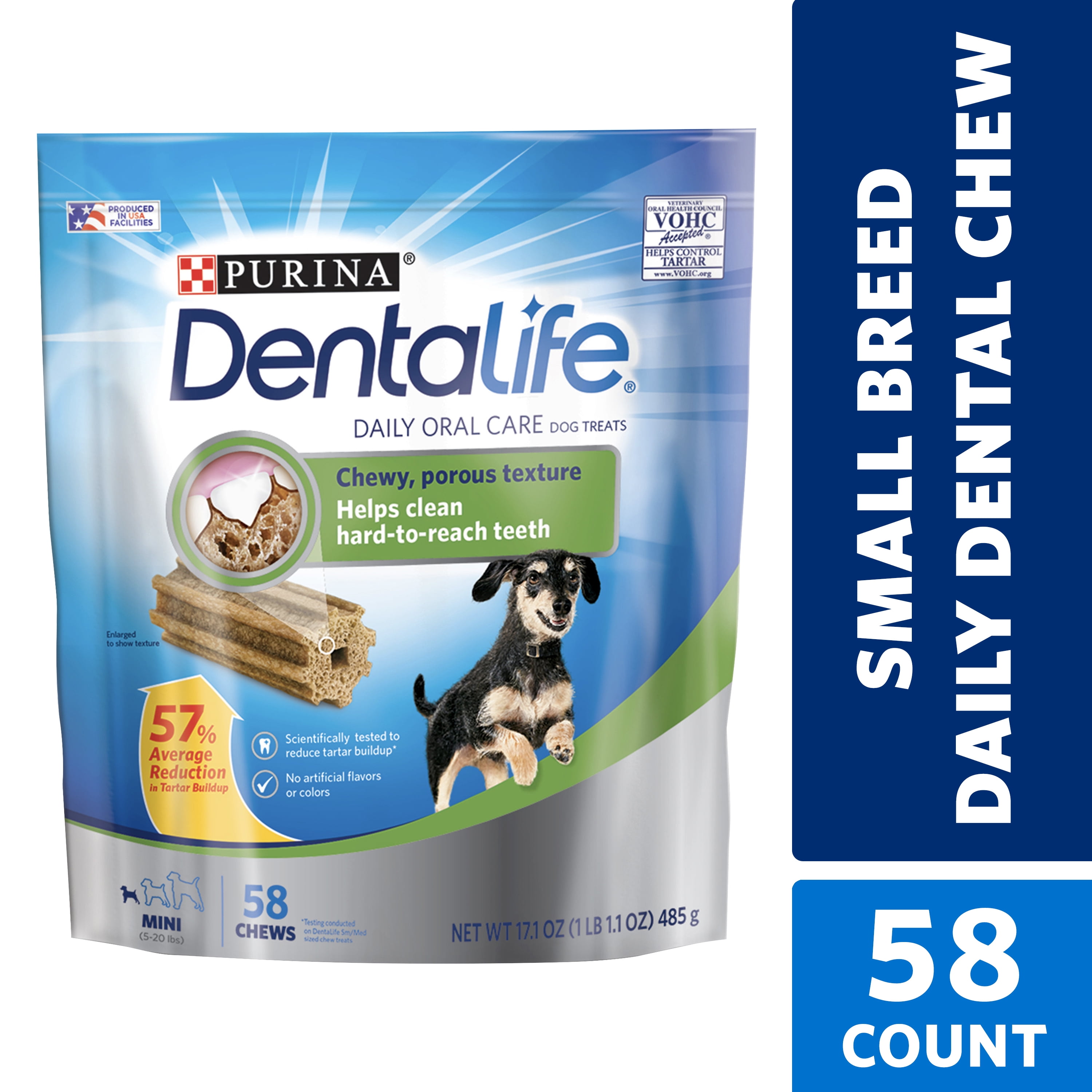Purina DentaLife Toy Breed Dog Dental Chews Daily Mini 58 ct. Pouch