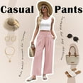 thumbnail image 6 of VDJ Pants for Women Wide Leg Summer High Waist Casual Lounge Pant 2025 Trendy Beach Travel Cute Pink Trousers Size M, 6 of 9