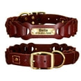 thumbnail image 3 of Didog Genuine Leather Braided Dog Collar with Custom Name Plate Heavy Duty Buckle L-XL, 3 of 14