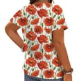 thumbnail image 2 of CLOOCL Summer Short Sleeve Tops Charming Flowers 3D Printed Shirts Women Blouse Oversized, 2 of 6
