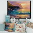 thumbnail image 2 of Designart 'Romantic Beach During Warm Evening' Nautical & Coastal Framed Canvas Wall Art Print, 2 of 5