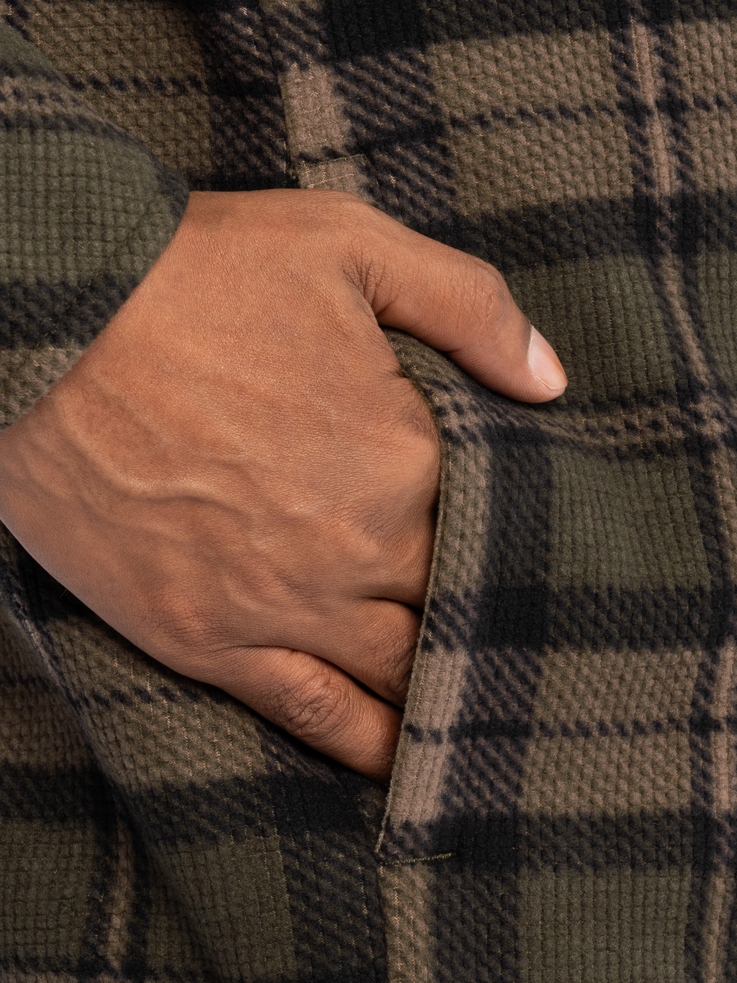 Wrangler Workwear Men's Button-up Bonded Flannel Texture Long Sleeve Overshirt, Size S-3XL