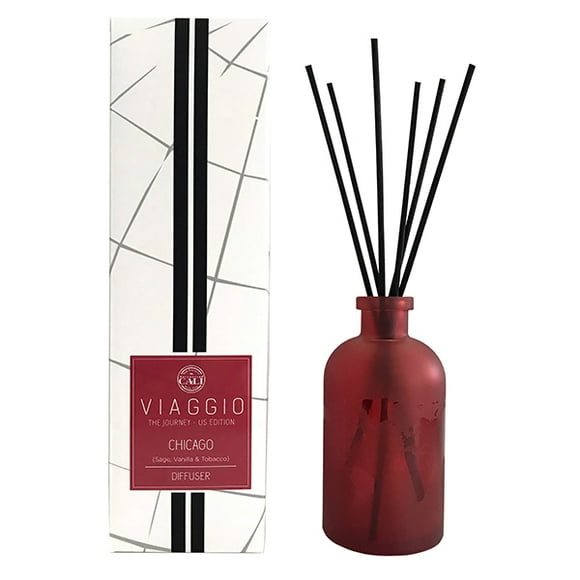 Cali Viaggio Chicago Sage, Vanilla, Tobacco Reed Diffuser 8.5oz