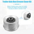 thumbnail image 3 of Unique Bargains 2pcs 2.44' Trailer Axle Dust Cap Cup Grease Cover with 6pcs Rubber Plugs Set for Trailer Camper RV, 3 of 6