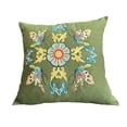 thumbnail image 3 of yuksok Embroidery Kit Pillow Cover Chinese Cushion Case Couch Decor Gift Needlework Green, 3 of 9
