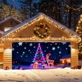 thumbnail image 5 of TIELUTT Housse de Porte de Garage Style Néon Festive pour les Fêtes pour Usage Extérieur Intérieur Tissu Polyester Résistant aux Intempéries avec Surpiqûres Renforcées Guirlande Bannière Décoration de Gâteau Bannière pour la Maison Bannière en Lin Support le Drapeau Fla, 5 of 5