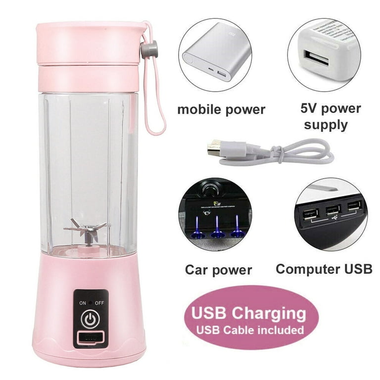 Personal Portable Bullet Blender, Shakes and Smoothies, Easy To Clean,  Shake Blender with One-Button Operation, Blender Cups With Brush - Pink 