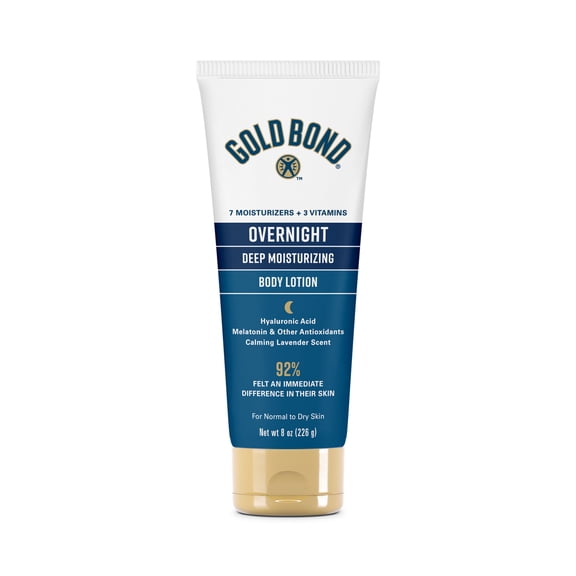 Gold Bond Overnight Deep Moisturizing Lotion, 8 oz., Skin Therapy Lotion With Calming Scent