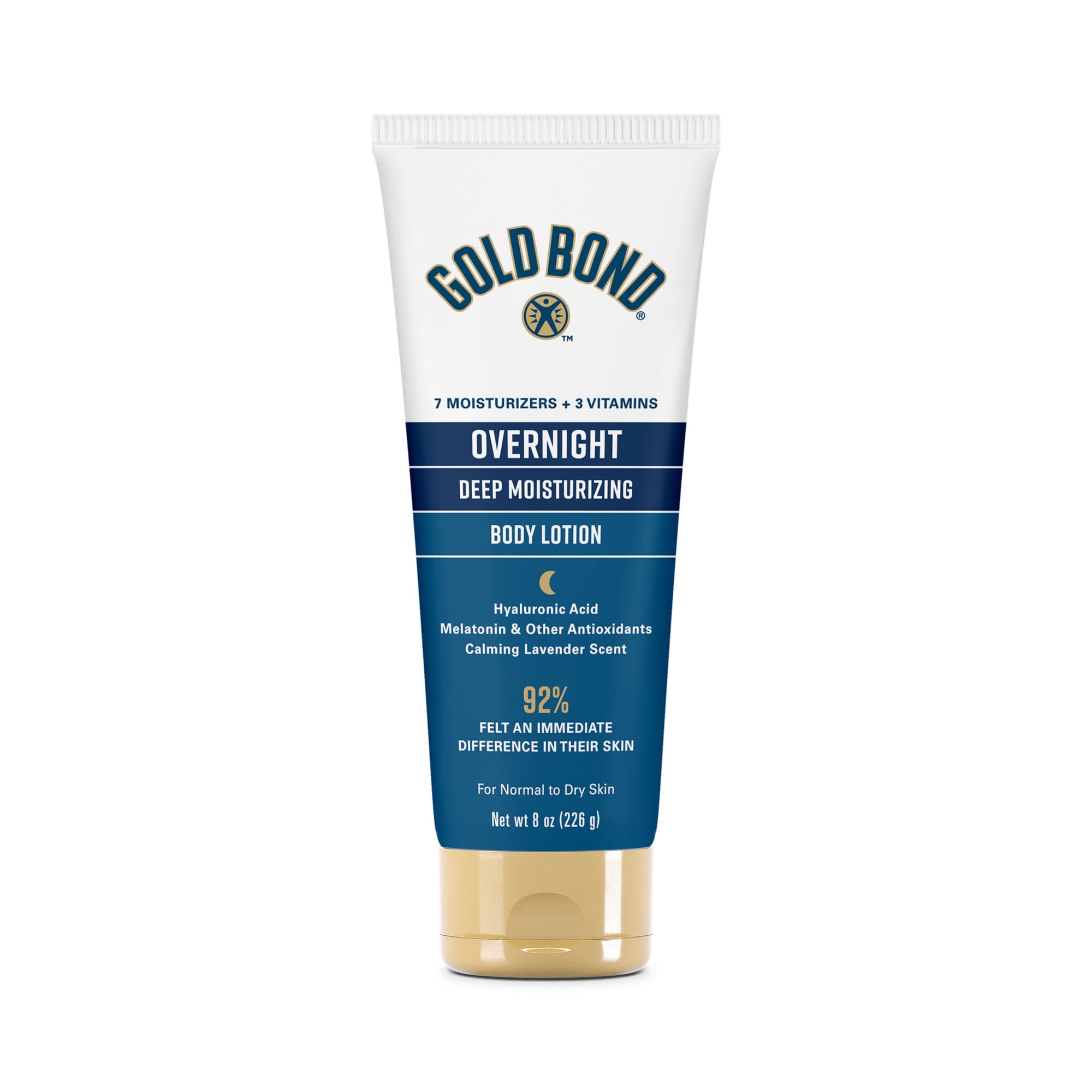 Gold Bond Overnight Deep Moisturizing Lotion, 8 oz., Skin Therapy Lotion With Calming Scent