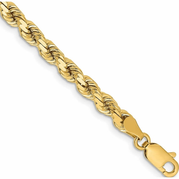 14K Yellow Gold 4.25mm D/C Rope With Lobster Clasp Chain (8 X 4.25) Made In Peru 033l-8