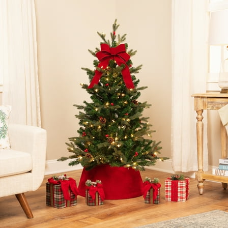 Northlight Real Touch™️Pre-Lit Mixed Noble Spruce Artificial Christmas Tree - 4.5' - Warm White