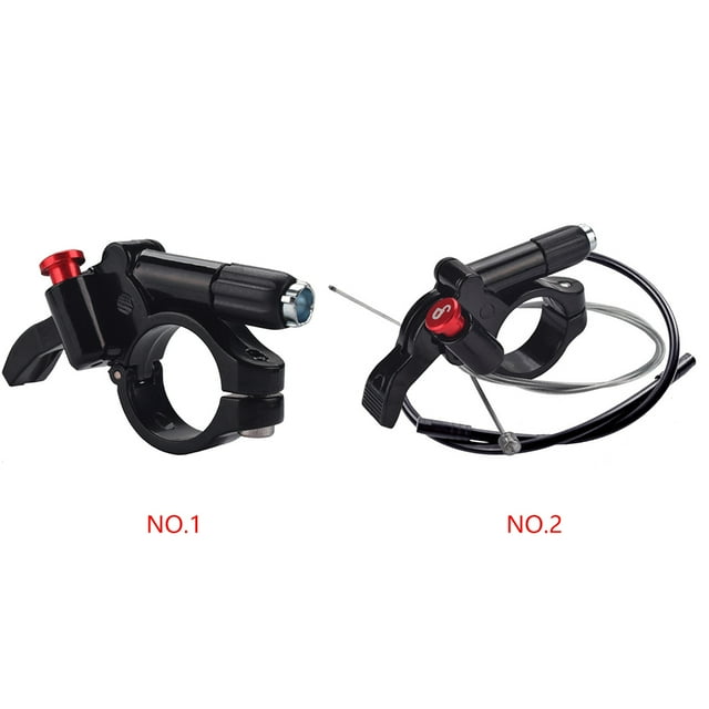 Langgg Front Fork Lockout Wire Control Mountain Bike Remote Lockout Control Lever Switch, Wire control & Wire & Cable black set 2