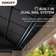 thumbnail image 5 of Sunjoy Cameron 11 ft. x 11 ft. Cedar Wood Framed Hot Tub Gazebo with Steel and Polycarbonate Hardtop and bar shelf, Matte Black, 5 of 10