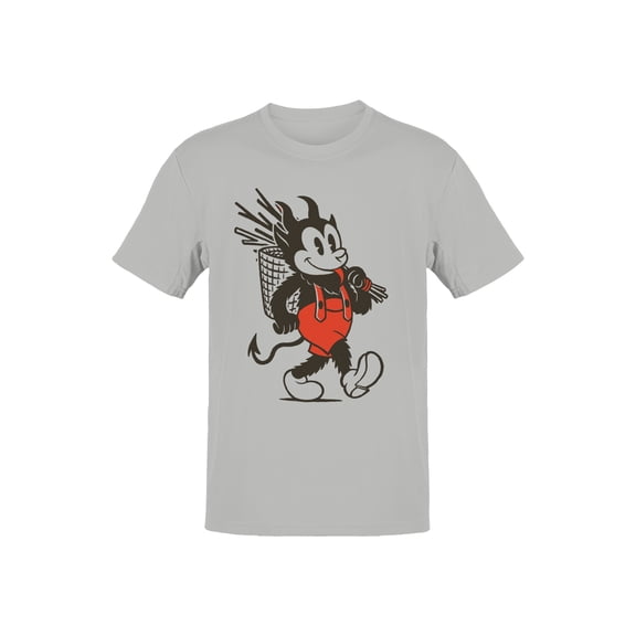 Devil Cartoon with Red Suspenders Men's T-shirt