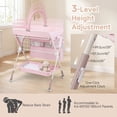 thumbnail image 4 of INFANS Portable Baby Changing Table with Wheels, Foldable Diaper Changing Station with Adjustable Heights, Large Organizer Storage for Newborn Infant, 4 of 9
