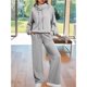 thumbnail image 4 of Conjuntos Deportivos de Dos Piezas para Mujer, Ideales para Otoño. Incluyen Sudadera con Cordón Ajustable y Pantalón Deportivo de Pierna . Gris XL, 4 of 10