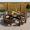 Brown & 8 person, variant on CKEASEAN 6 Person Wood Picnic Table, Outdoor Round Picnic Table with 3 Built-in Benches, Umbrella Hole, Outside Table and Bench Set for Patio, Backyard, 500lbs Capacity Per Bench