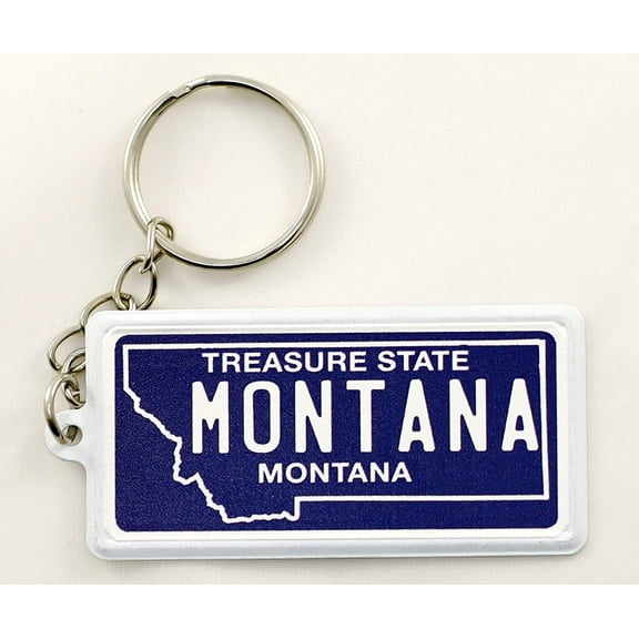 Montana License Plate Aluminum Ultra-Slim Rectangular Souvenir Keychain